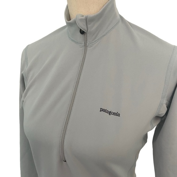 Patagonia Women’s 1/2 Zip Tech Pullover Top Cycling Pocket Sz Small Blue Gray - Picture 2 of 12